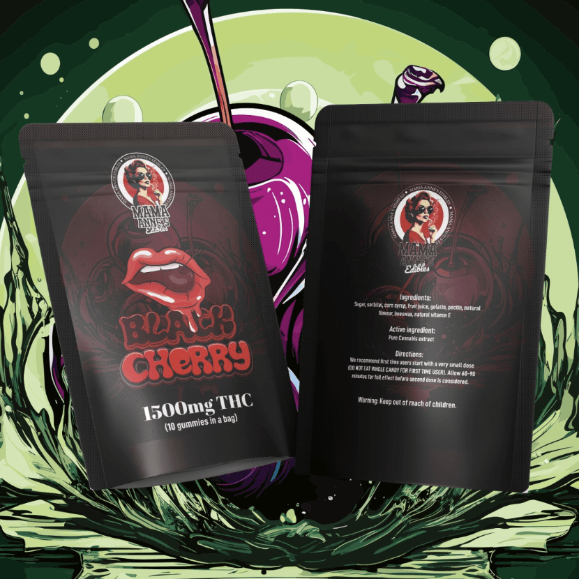 Mama Anne’s Edibles – Black Cherry Gummy – THC (1500MG THC)