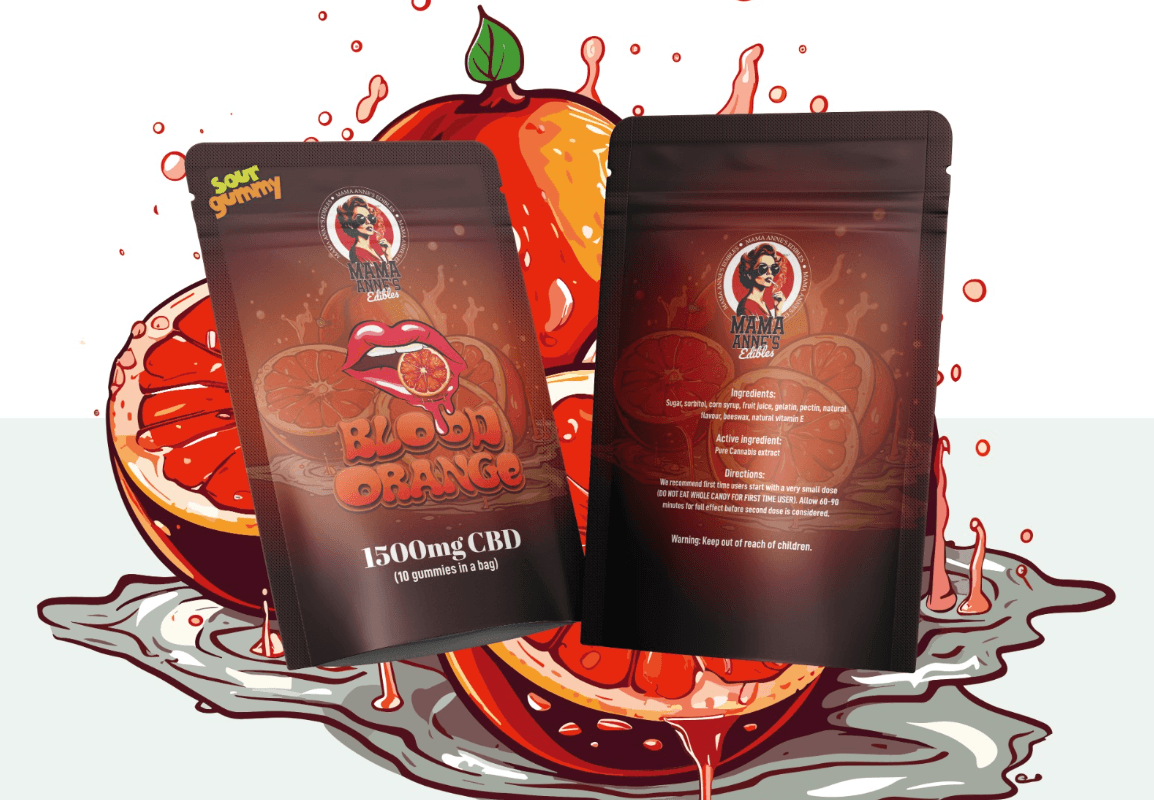 Mama Anne’s Edibles – Blood Orange Gummy – CBD (1500MG CBD)
