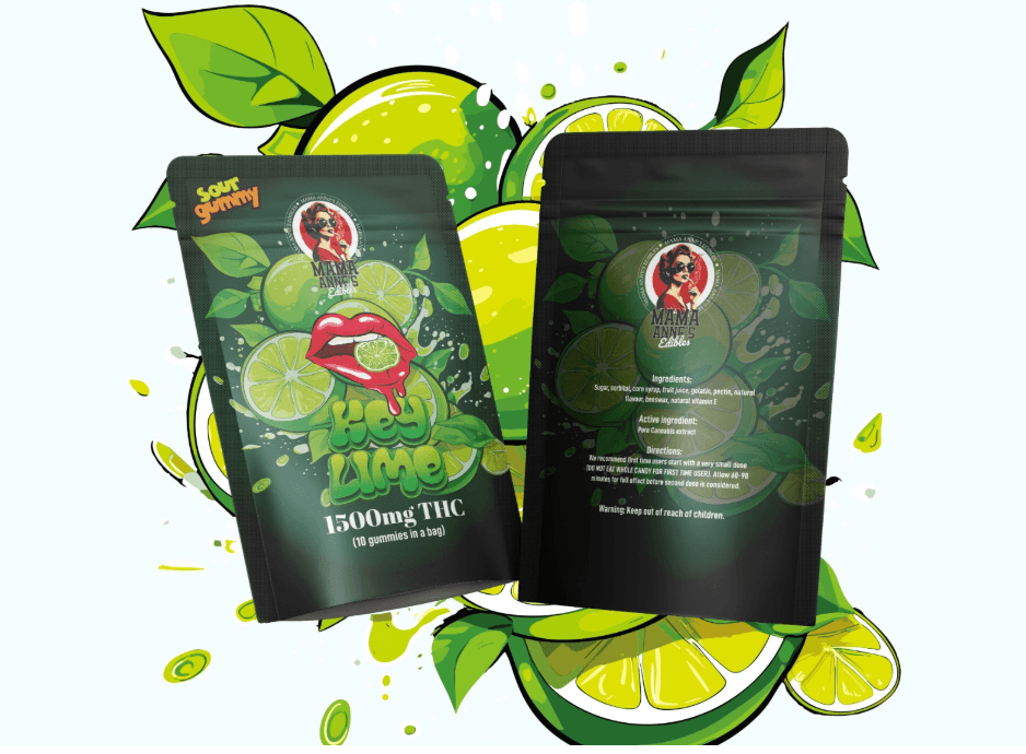 Mama Anne’s Edibles – Key Lime Gummy – THC (1500MG THC)