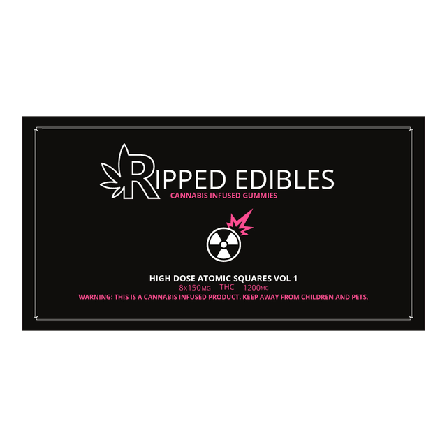 Ripped Edibles Atomic Squares Vol 1 (1200MG THC) - Cannabis Product
