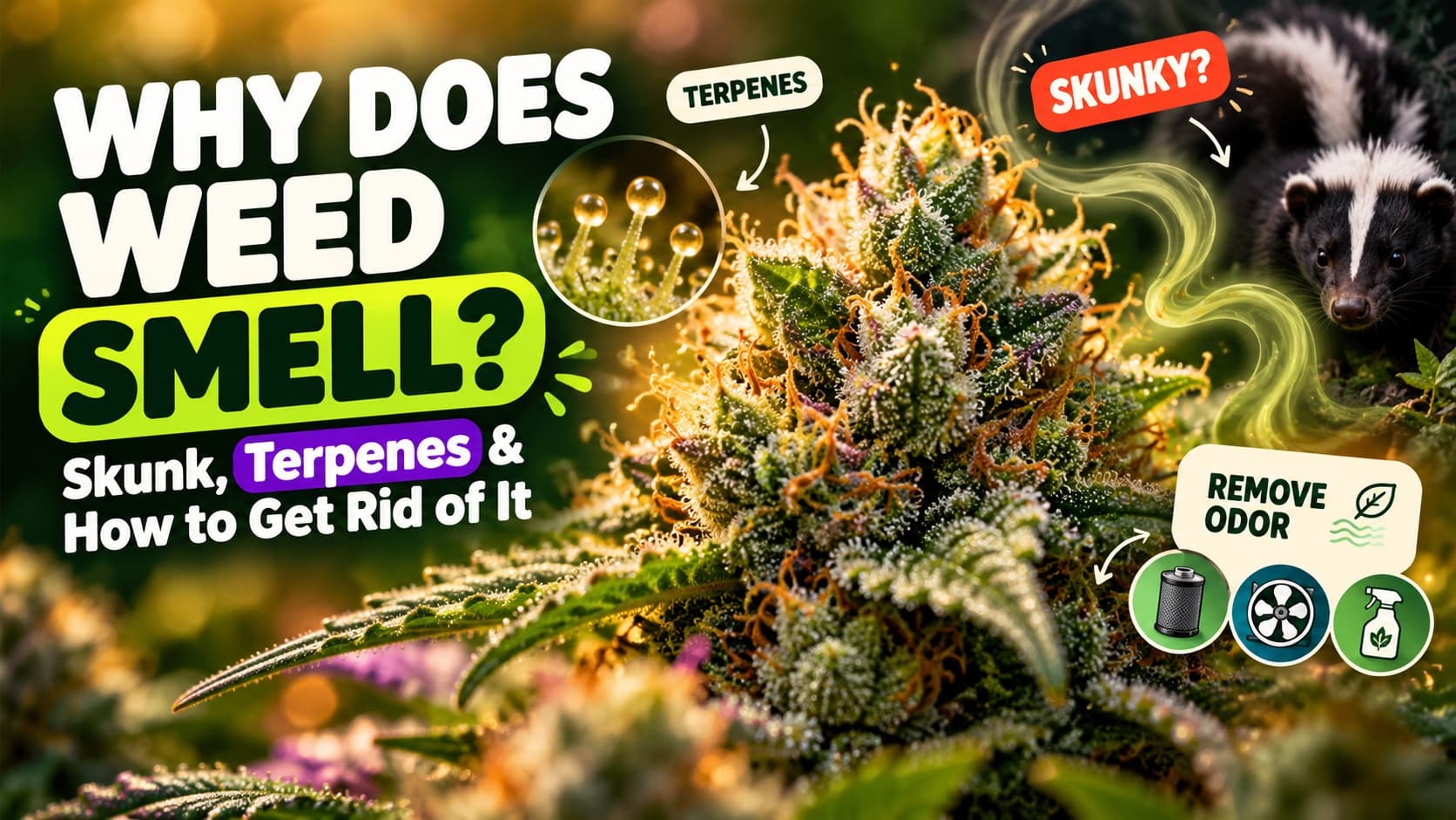 Why Does Weed Smell? Skunk, Terpenes and How to Get Rid of the Smell