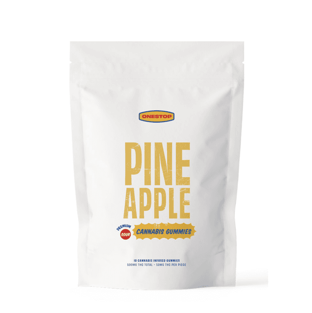 OneStop – Sour Pineapple Gummies (500MG THC) - Cannabis Product