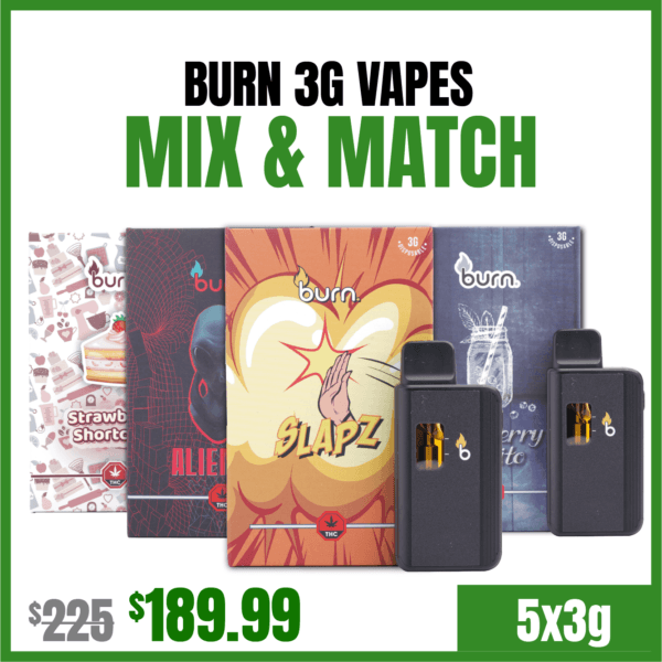 Burn 3g Vapes Mix & Match (5 x 3g)