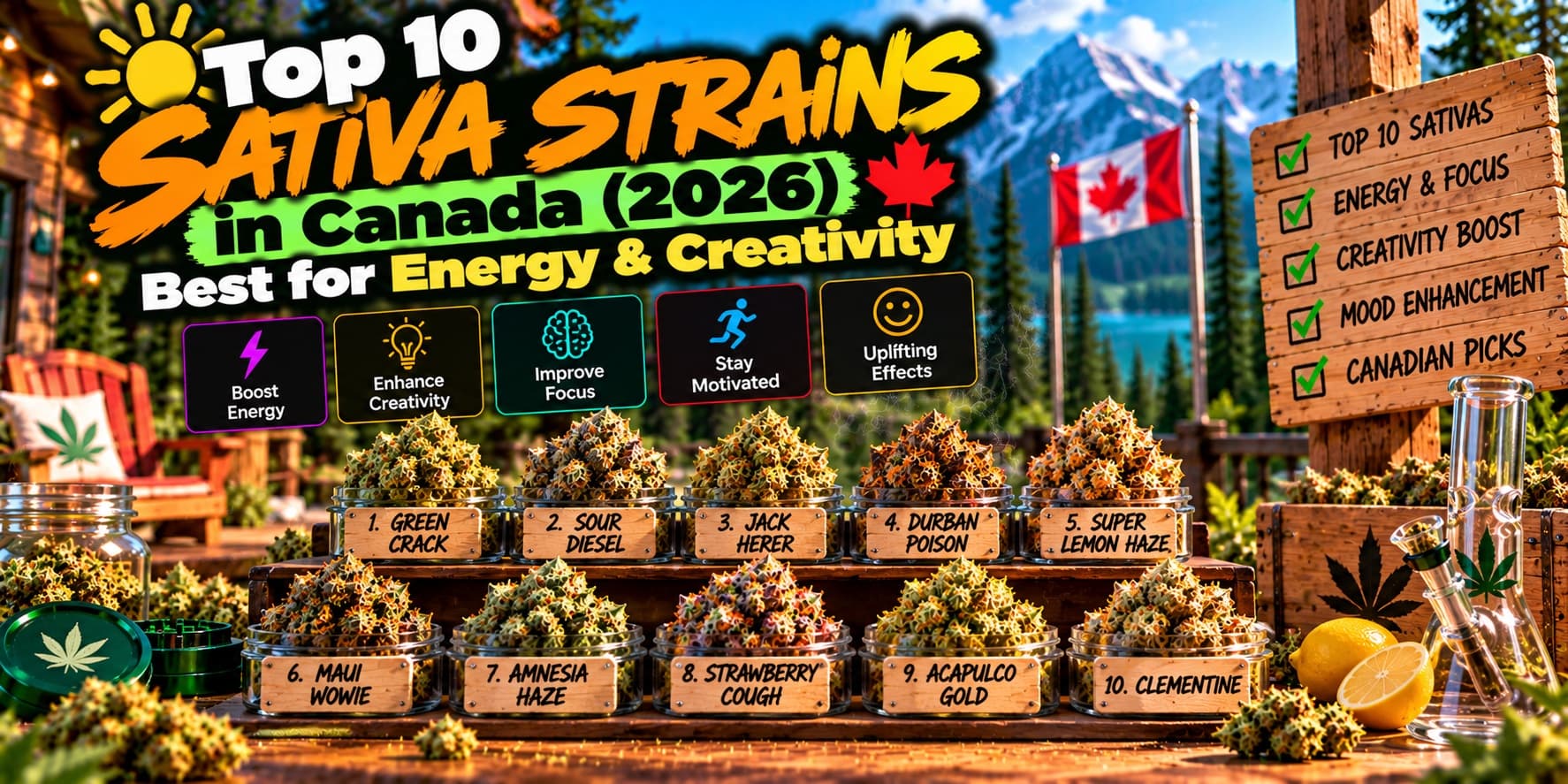 Top 10 Sativa Strains in Canada (2026): Best for Energy & Creativity