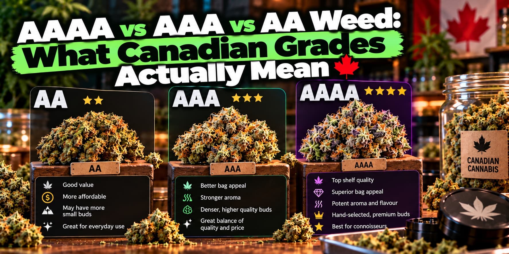 AAAA vs AAA vs AA Weed: What Canadian Grades Actually Mean