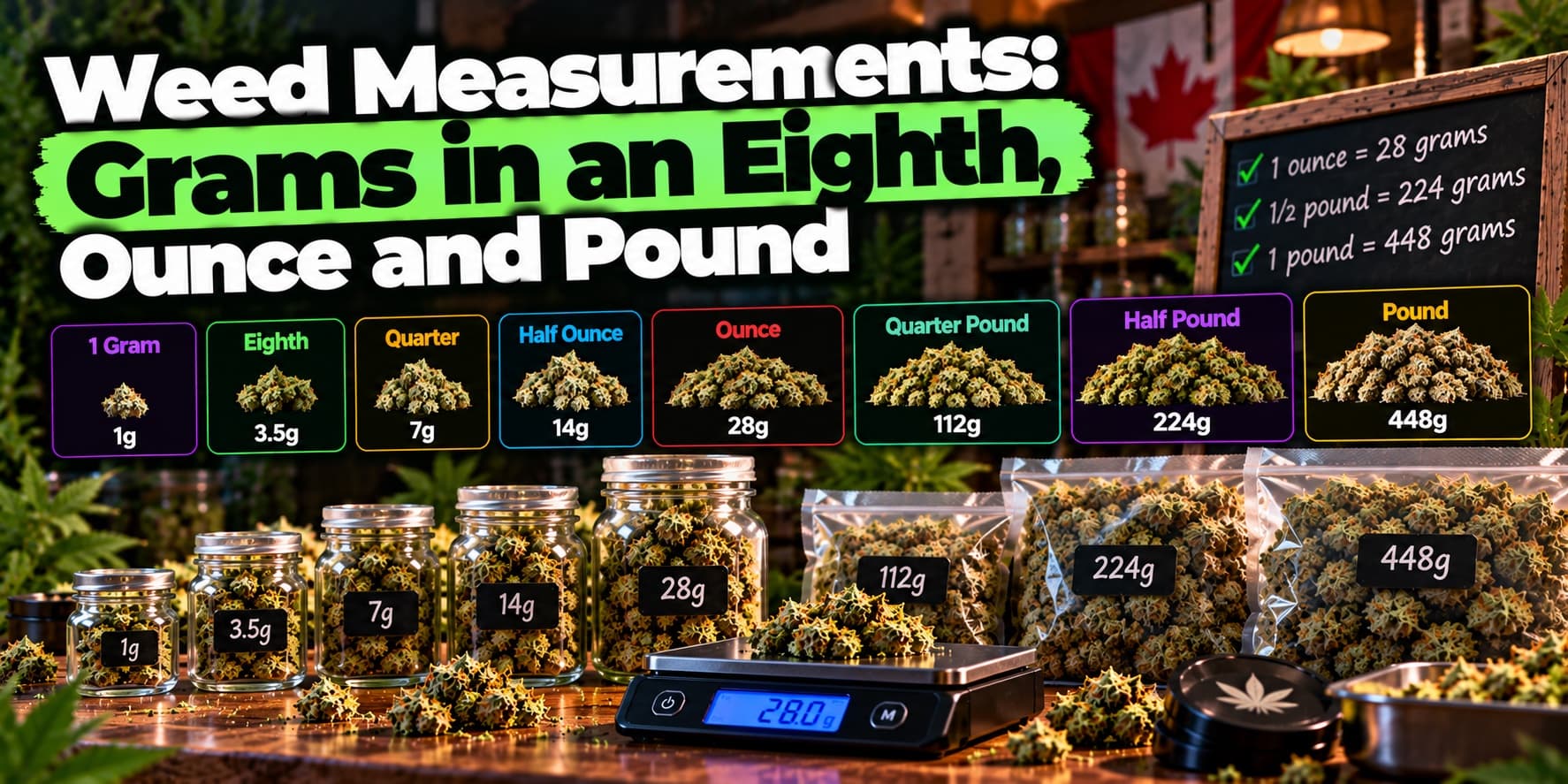 Weed Measurements: Grams in an Eighth, Ounce and Pound
