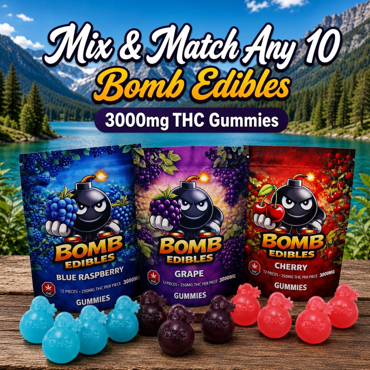 Bomb Edibles Gummies Mix and Match 10 Pack
