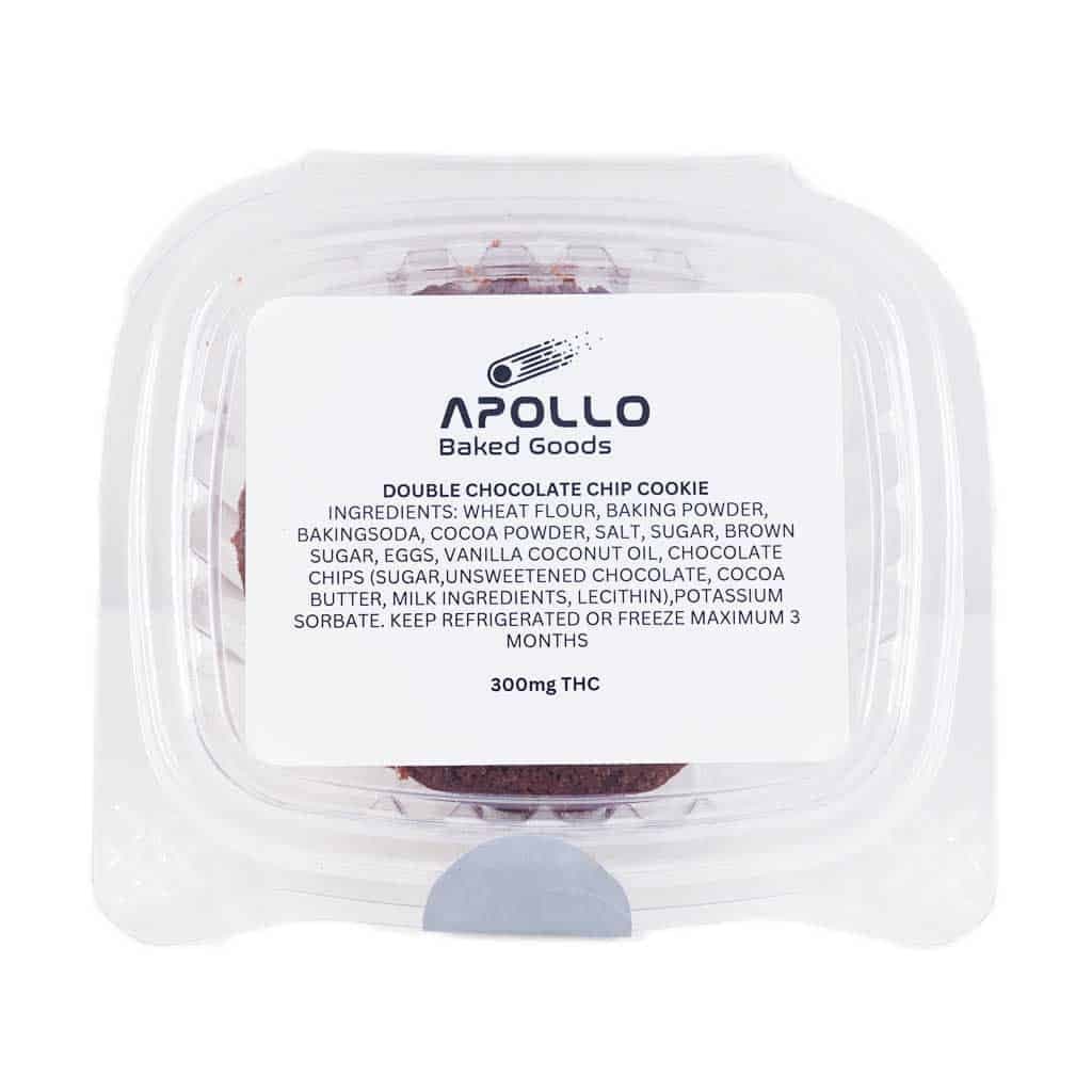 Apollo Baked Goods – Double Chocolate Chip Cookies – 300mg THC