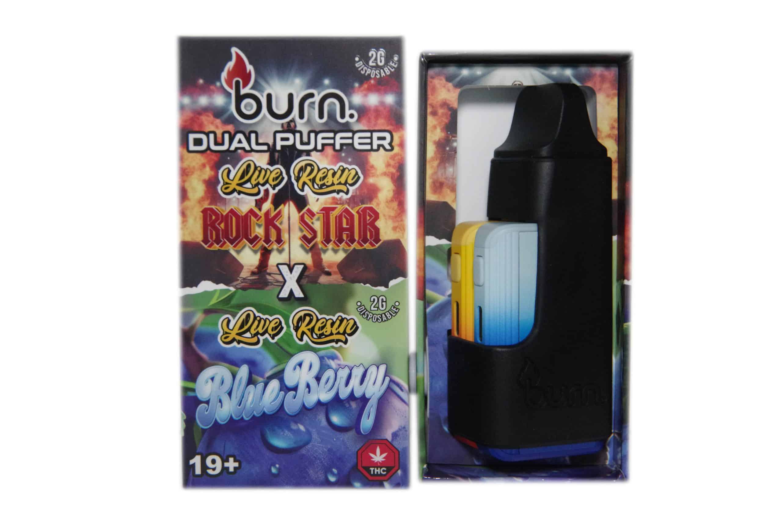 Burn Extracts – Dual 2 Gram Puffer – Live Resin Rockstar x Live Resin Blueberry (2 Grams + 2 Gram)