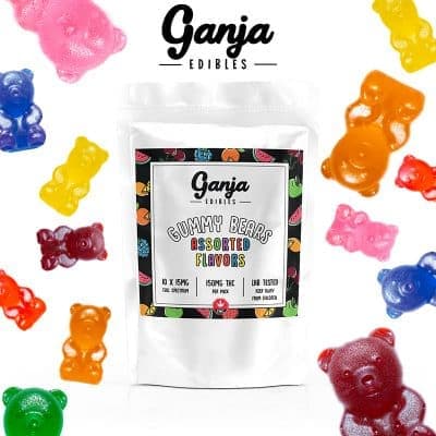 Ganja Edibles – Ganja Bears 150mg THC – Black Cherry