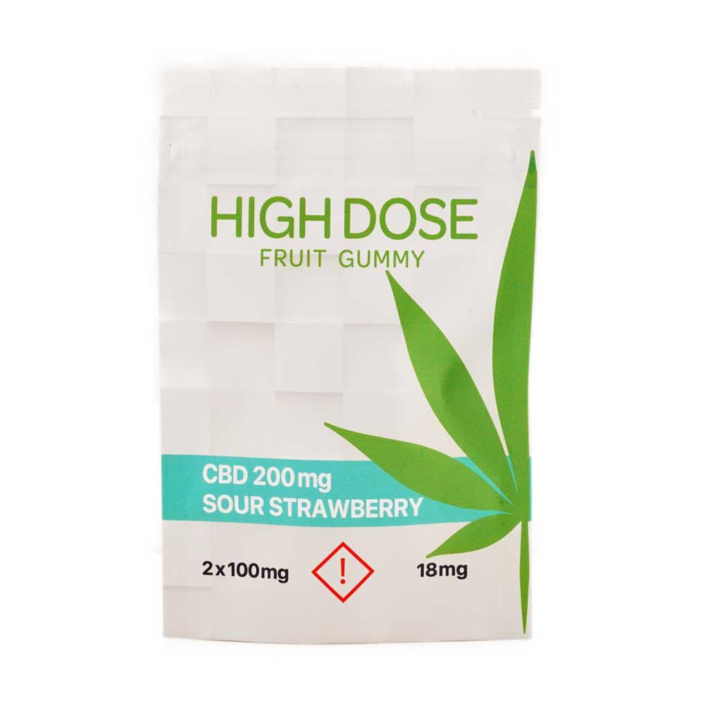 High Dose Fruit Gummy – Sour Strawberry 200MG (CBD)