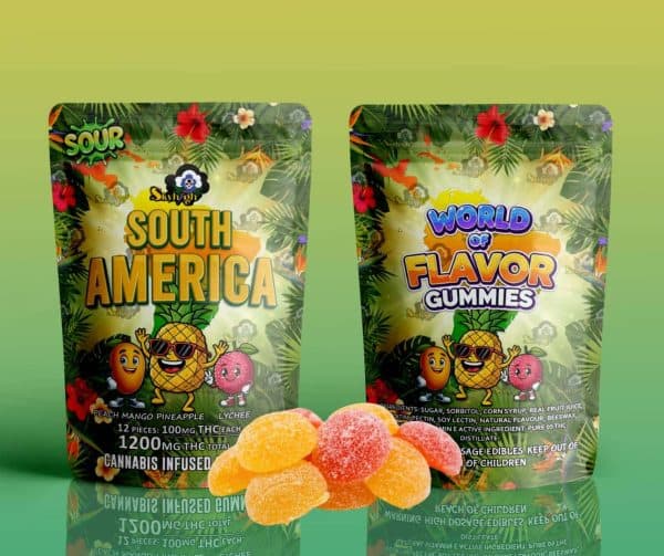 Sky High Edibles – World of Flavor Gummies – South America (1200mg THC)