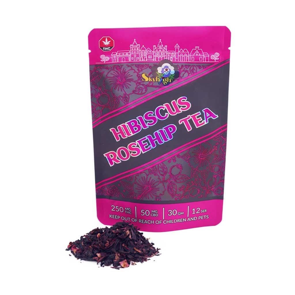 Sky High Tea – Hibiscus Rosehip Tea – 250mg THC + 50mg CBD