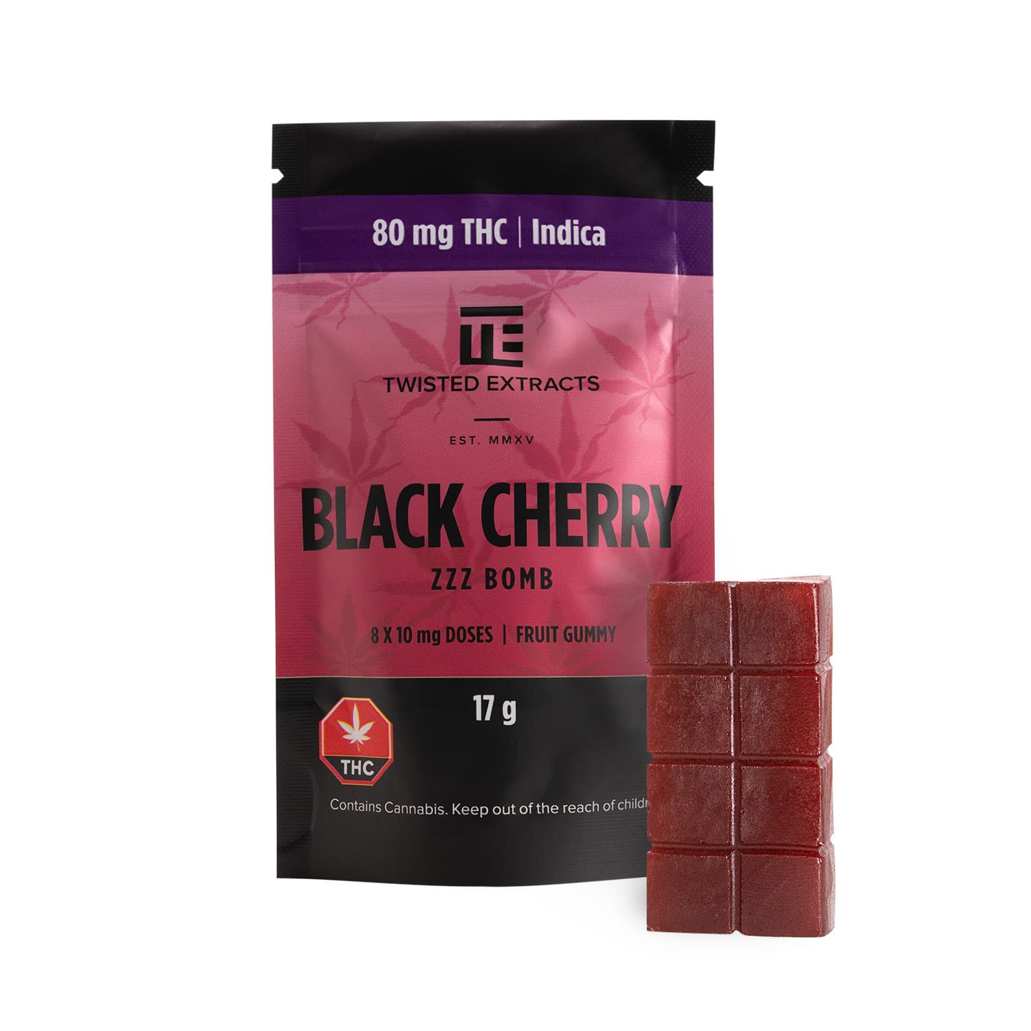 Twisted Extracts – Black Cherry ZZZ Bombs : 80MG THC