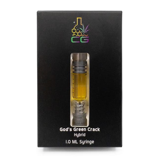 CG Extracts – THC Distillate Syringes 1ml – God’s Green Crack (Hybrid)