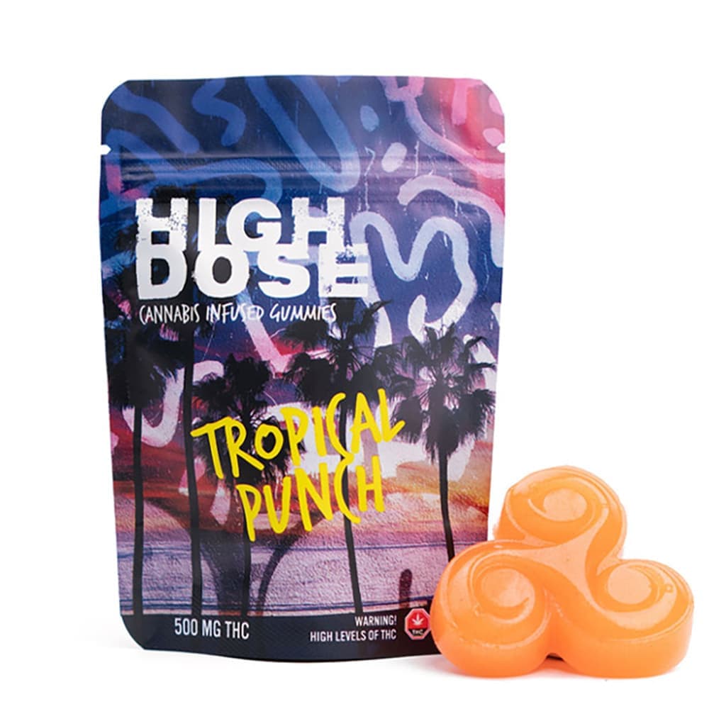 High Dose – Tropical Punch Gummies (500MG THC)