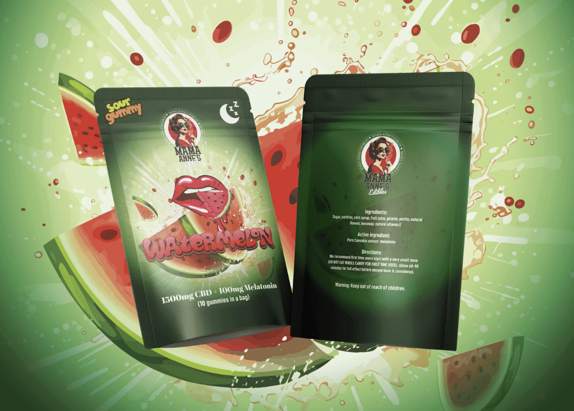 Mama Anne’s Edibles – Watermelon Gummy – + Melatonin (Sleep Gummy) (1500MG CBD)