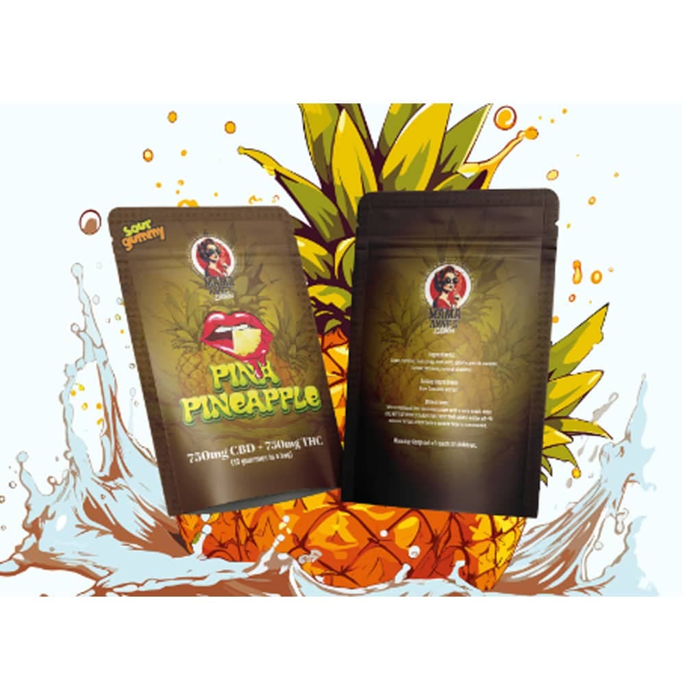 Mama Anne’s Edibles – Pina-Pineapple Gummy – 1:1 (750MG CBD + 750MG THC)