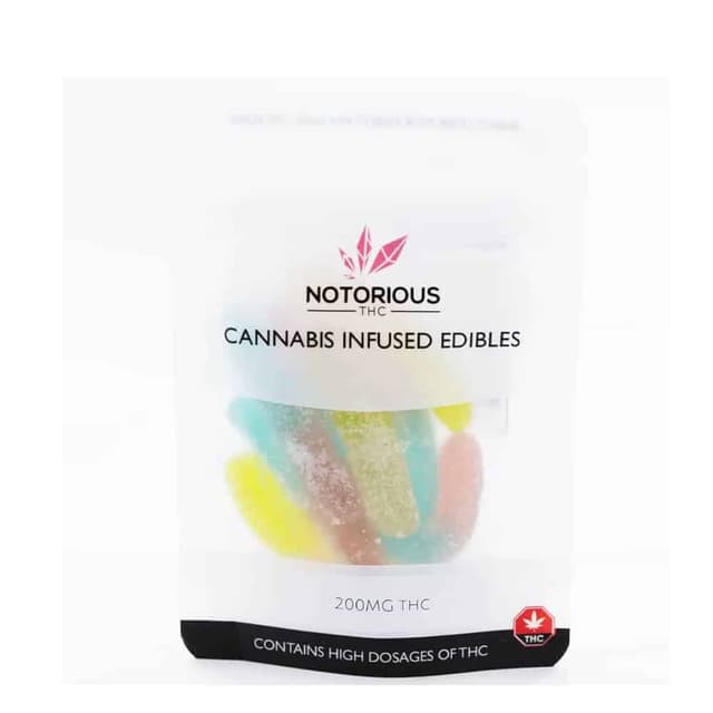 Notorious – THC Neon Worm Gummies – 25mg (200MG) - Cannabis Product