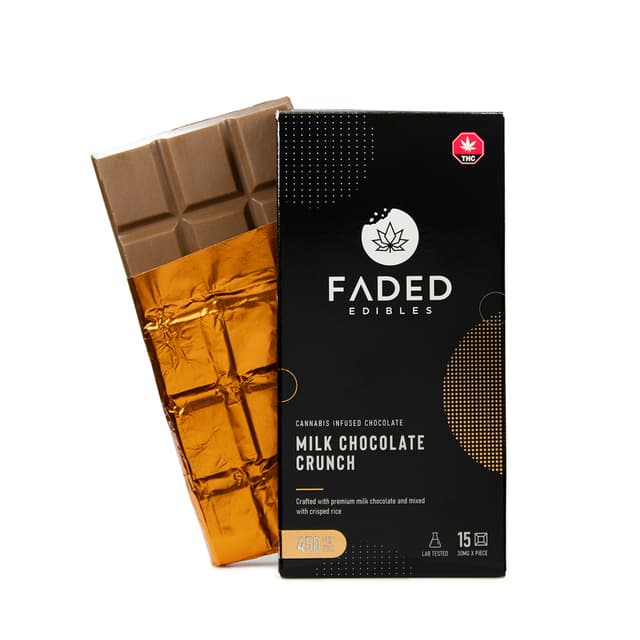 Faded Cannabis Co. Milk Chocolate Crunch Bar - Cannabis Product