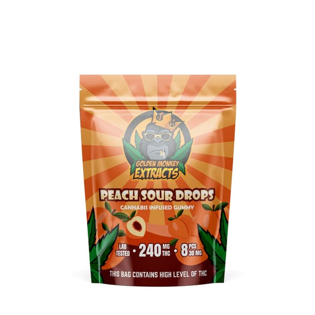 Golden Monkey Extracts – Peach Sour Drops (240MG THC)