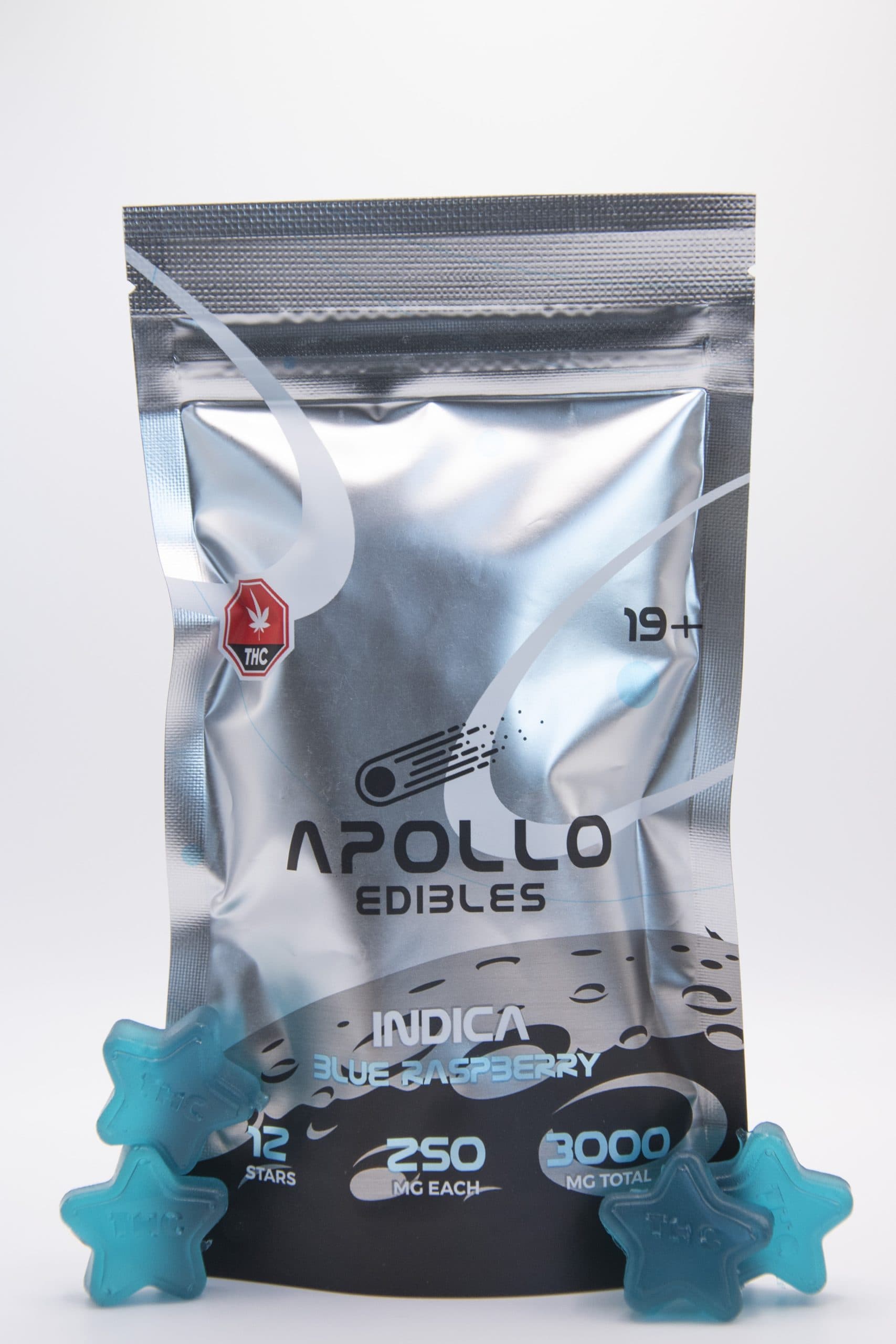 Apollo Edibles – Blue Raspberry Shooting Stars 3000mg THC Indica