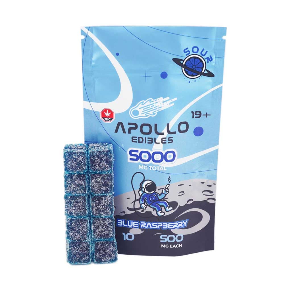 Apollo Edibles – Sour Blue Raspberry Cubes 5000mg THC