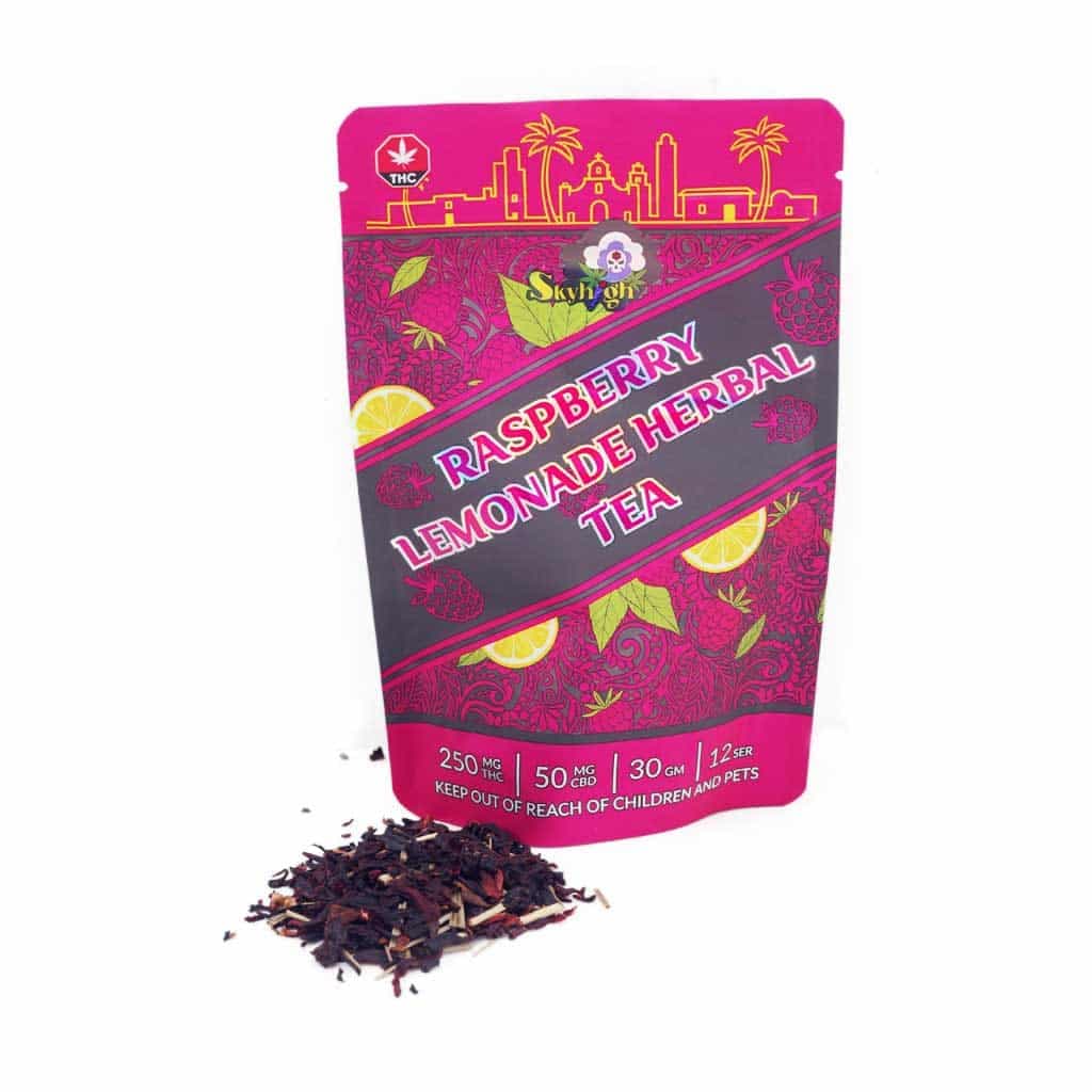Sky High Tea – Raspberry Lemonade Herbal Tea – 250mg THC + 50mg CBD