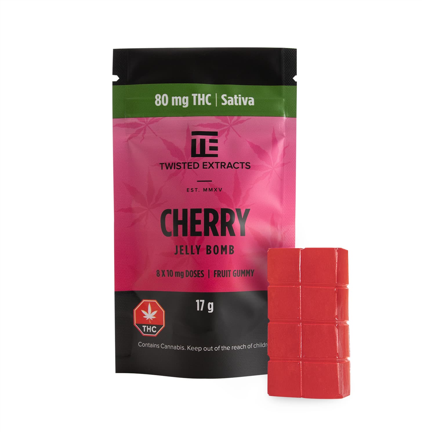 Twisted Extracts – Cherry Jelly Bombs : 80MG THC (SATIVA)