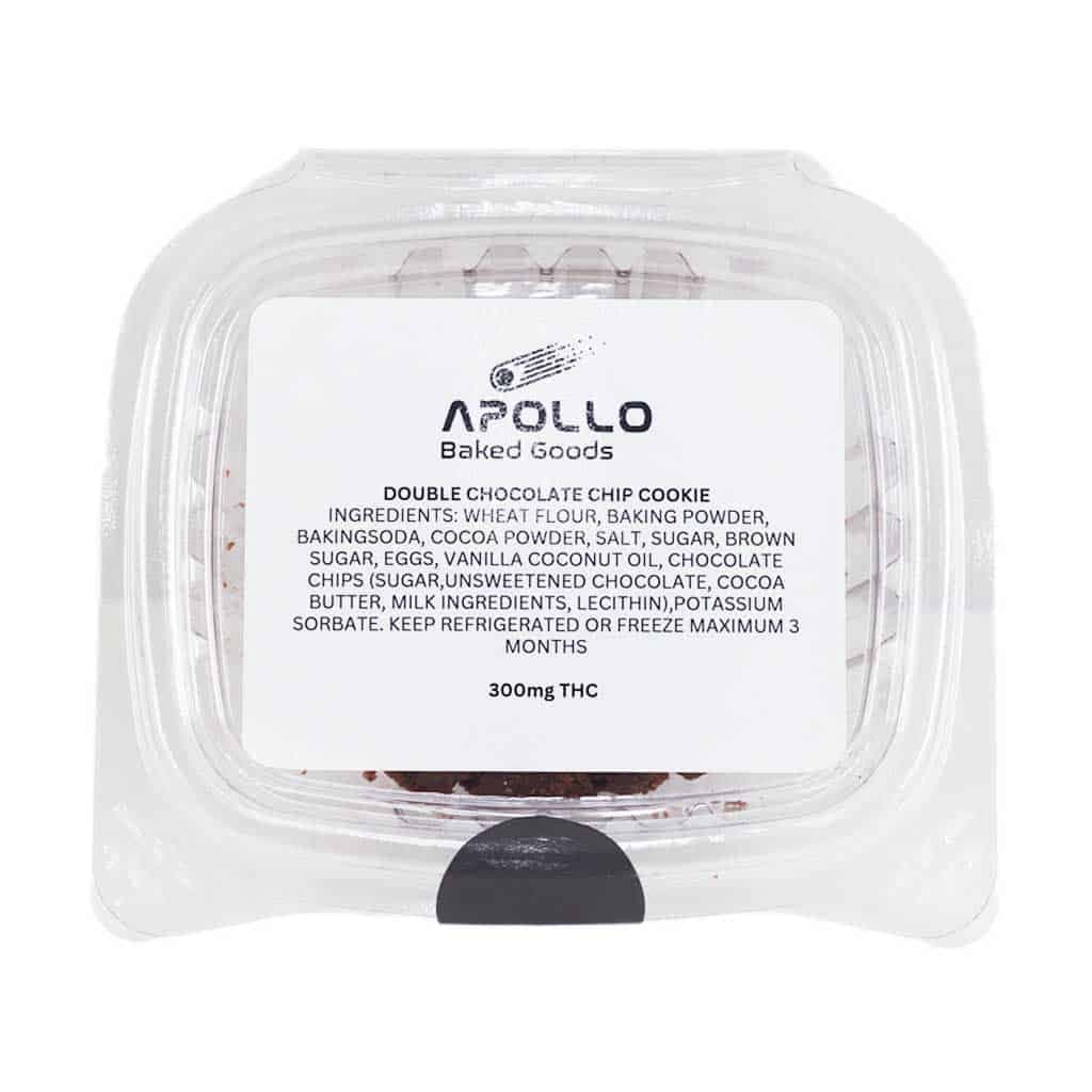 Apollo Baked Goods – Double Chocolate Chip Cookies – 300mg THC
