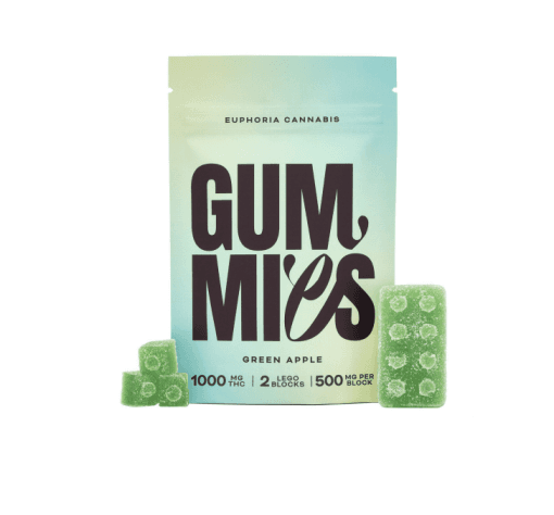 Euphoria Cannabis – Green Apple Gummies 1000MG THC