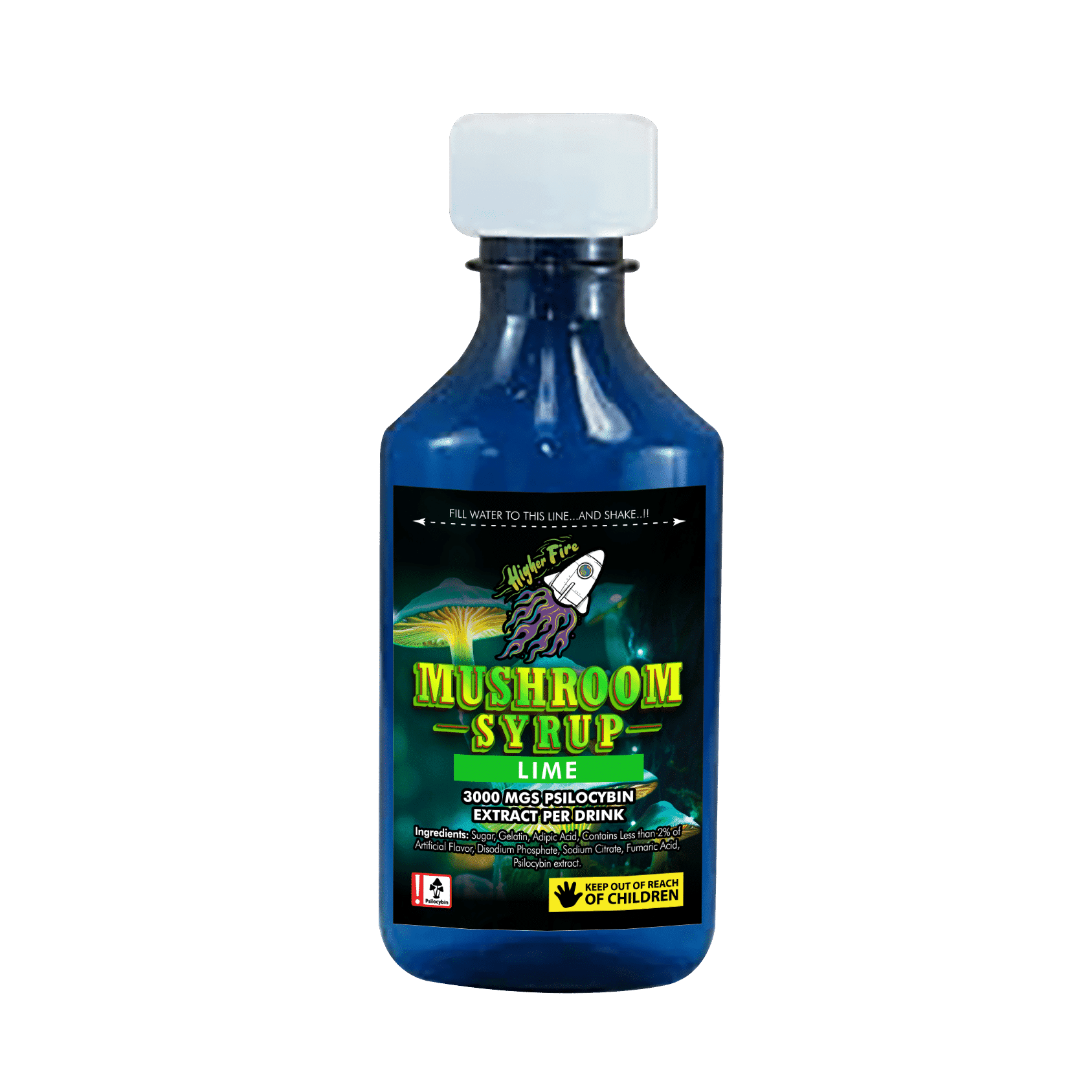 Higher Fire Extracts – Mushroom Syrup – Lime 3000mg Psilocybin