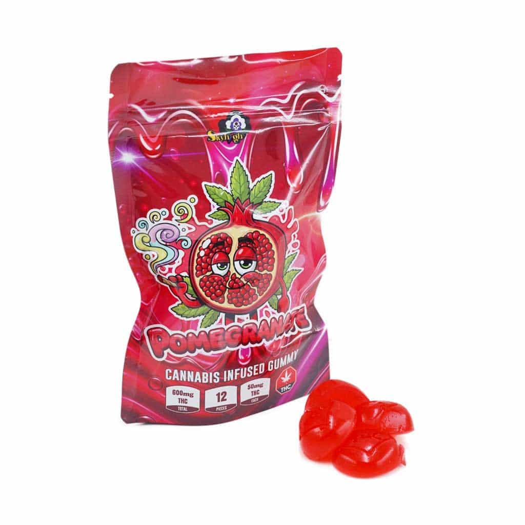 Sky High Edibles – Pomegranate Gummy 600MG THC