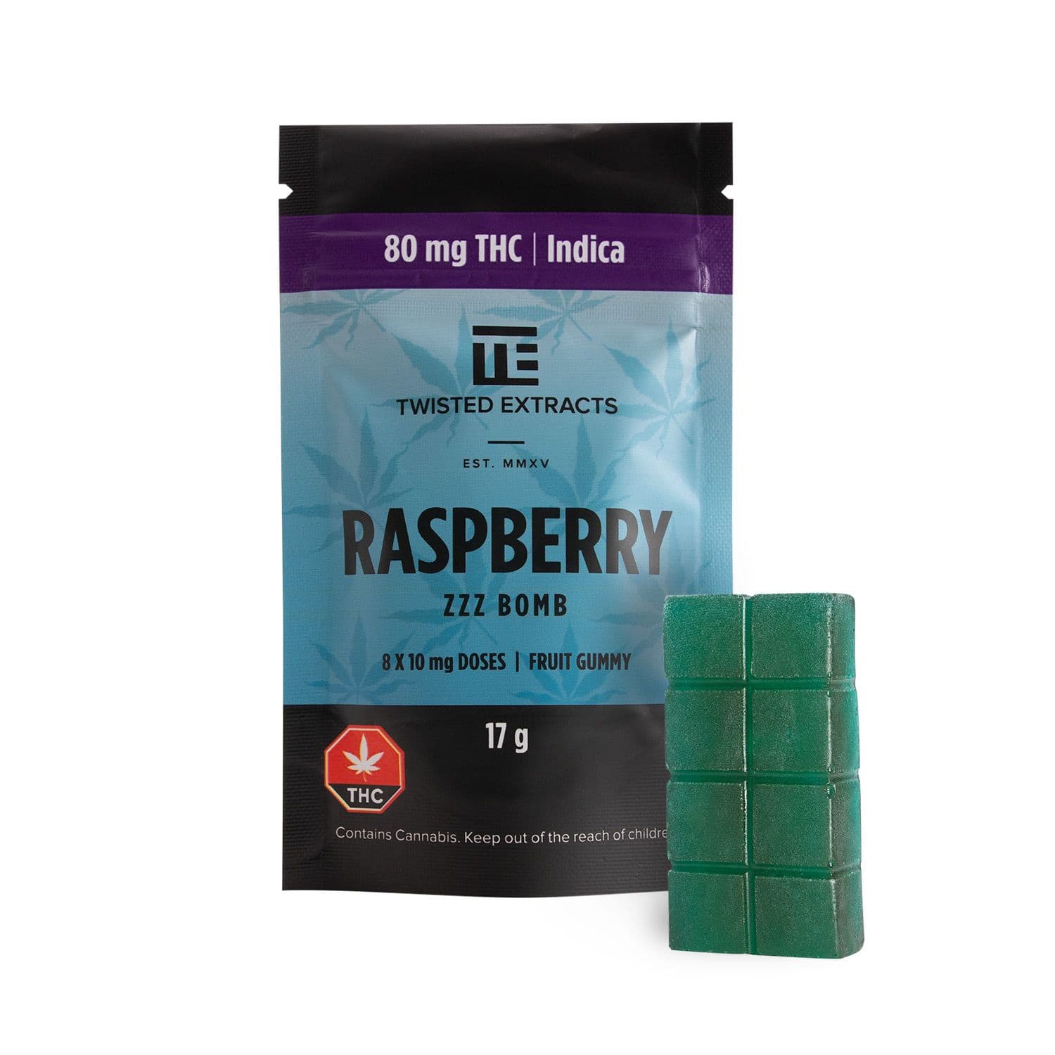 Twisted Extracts – Blue Raspberry ZZZ Bombs : 80MG THC (INDICA)