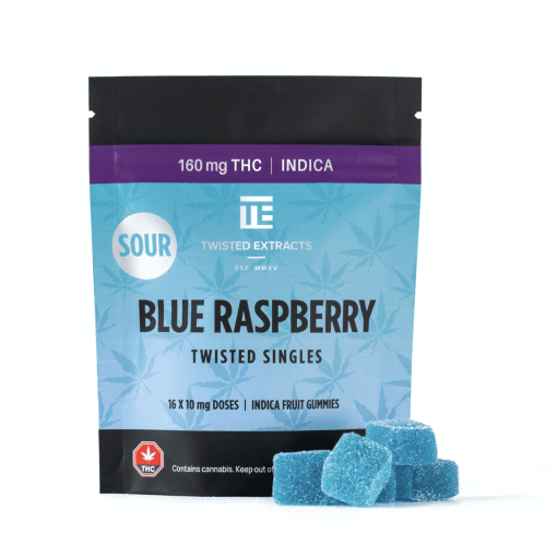 Twisted Extracts – Twisted Singles Sour Blue Raspberry 160MG THC (INDICA)