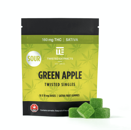 Twisted Extracts – Twisted Singles Sour Green Apple 160MG THC (SATIVA)