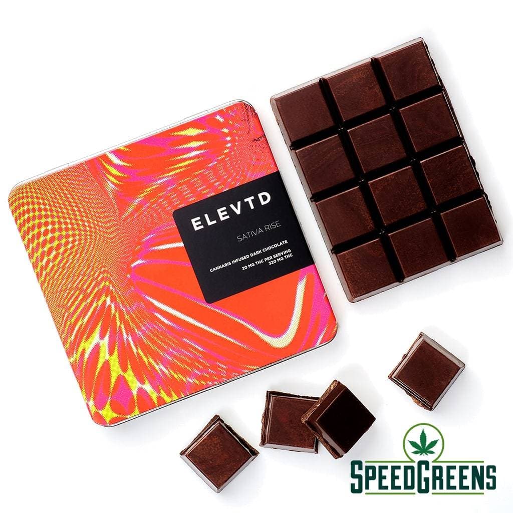ELEVTD Dark Belgium Chocolate SATIVA | RISE – 1 Pack (320mg THC)
