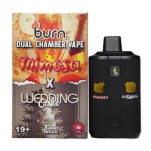 Burn 6 Gram Dual Chamber Disposable Vape –  Mimosa + Wedding Cake  (3+3 Gram)