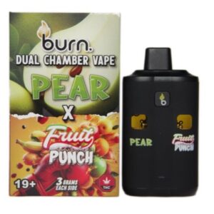 Burn 6 Gram Dual Chamber Disposable Vape – Pear + Fruit Punch  (3+3 Gram)