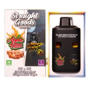 Straight Goods Dual Chamber Vape – Apple Fritter + Ghost Rider OG (3 Grams + 3 Grams)