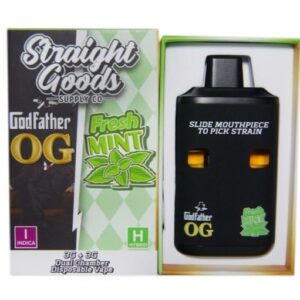 Straight Goods LCD Screen Dual Chamber Vape – Godfather OG + Fresh Mint (3 Grams + 3 Grams)