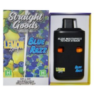 Straight Goods LCD Screen Dual Chamber Vape – Lemon Berry + Blue Razz (3 Grams + 3 Grams)