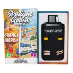 Straight Goods LCD Screen Dual Chamber Vape – Orange Ambrosia + Blonde Moroccan (3 Grams + 3 Grams)