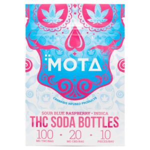 Mota Blue Raspberry THC Soda Bottles